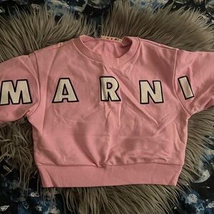 Marni Kids Pink Logo Crewneck Sweatshirt